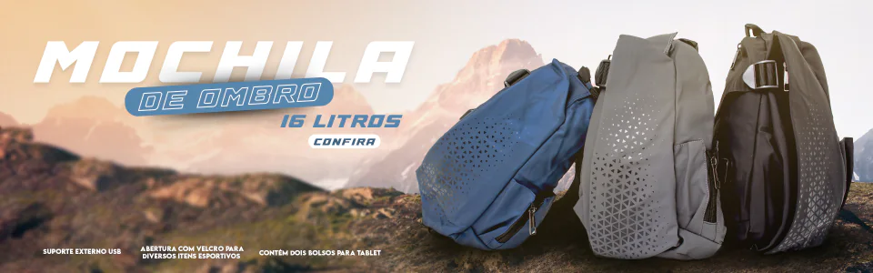 Banner promocional de mochilas de ombro em diferentes cores