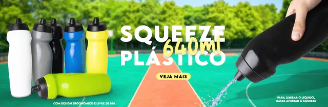 Banner promocional de squeeze plástica de 640 ml